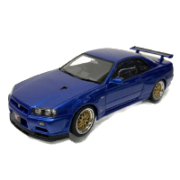 1/18 スカイライン GT-R R34 Vスペック II BBS LM ホイール(ベイサイドブルー) <77409>AUTOART